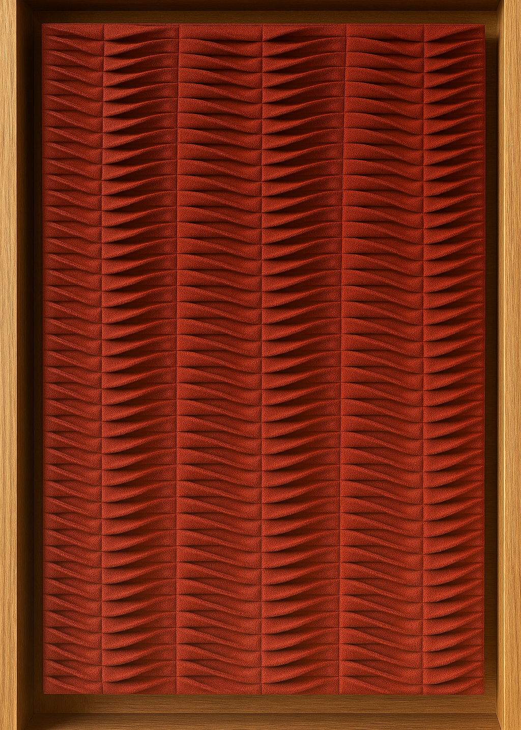 Cuadro artesanal Morichal Terra Brick de MORISQUETA en lana hecha a mano con tono ladrillo terroso