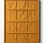 Cuadro artesanal Nido Honey Muse de MORISQUETA en lana hecha a mano con tono amarillo tostado