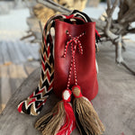 Bolso bucket de cuero rojo hecho a mano Joaquina Cayetana