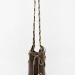 Bolso bucket pequeño marrón oscuro hecho a mano Joaquina Cayetana