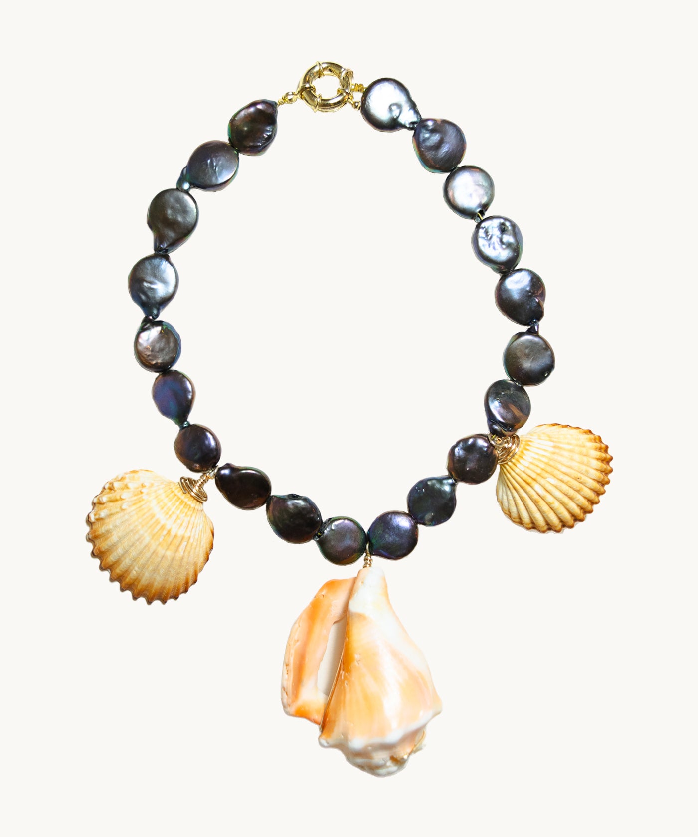 Collar Perlas Barrocas y Conchas Naturales