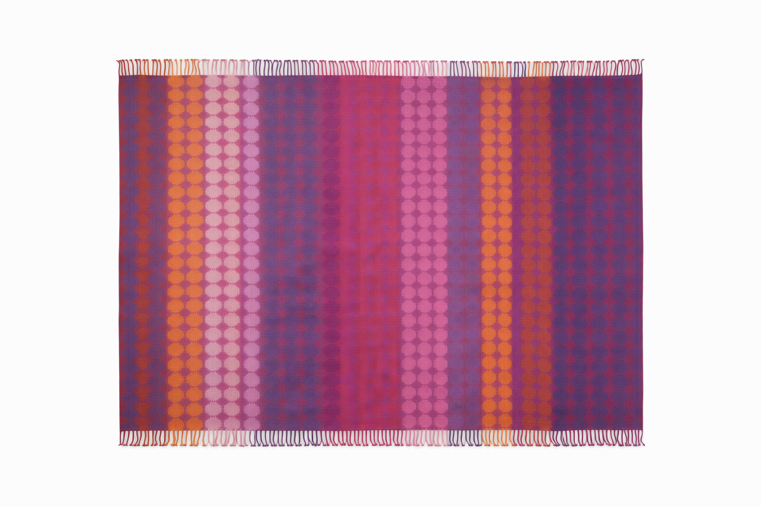 Manta decorativa Orbit con franjas verticales y tonos vibrantes