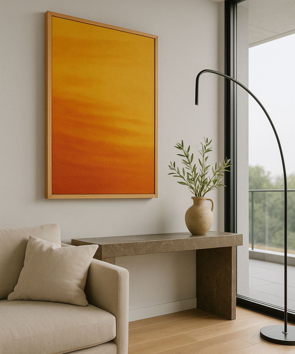 Cuadro Somnia Flame 70 x 100 cm en lana pintada a mano